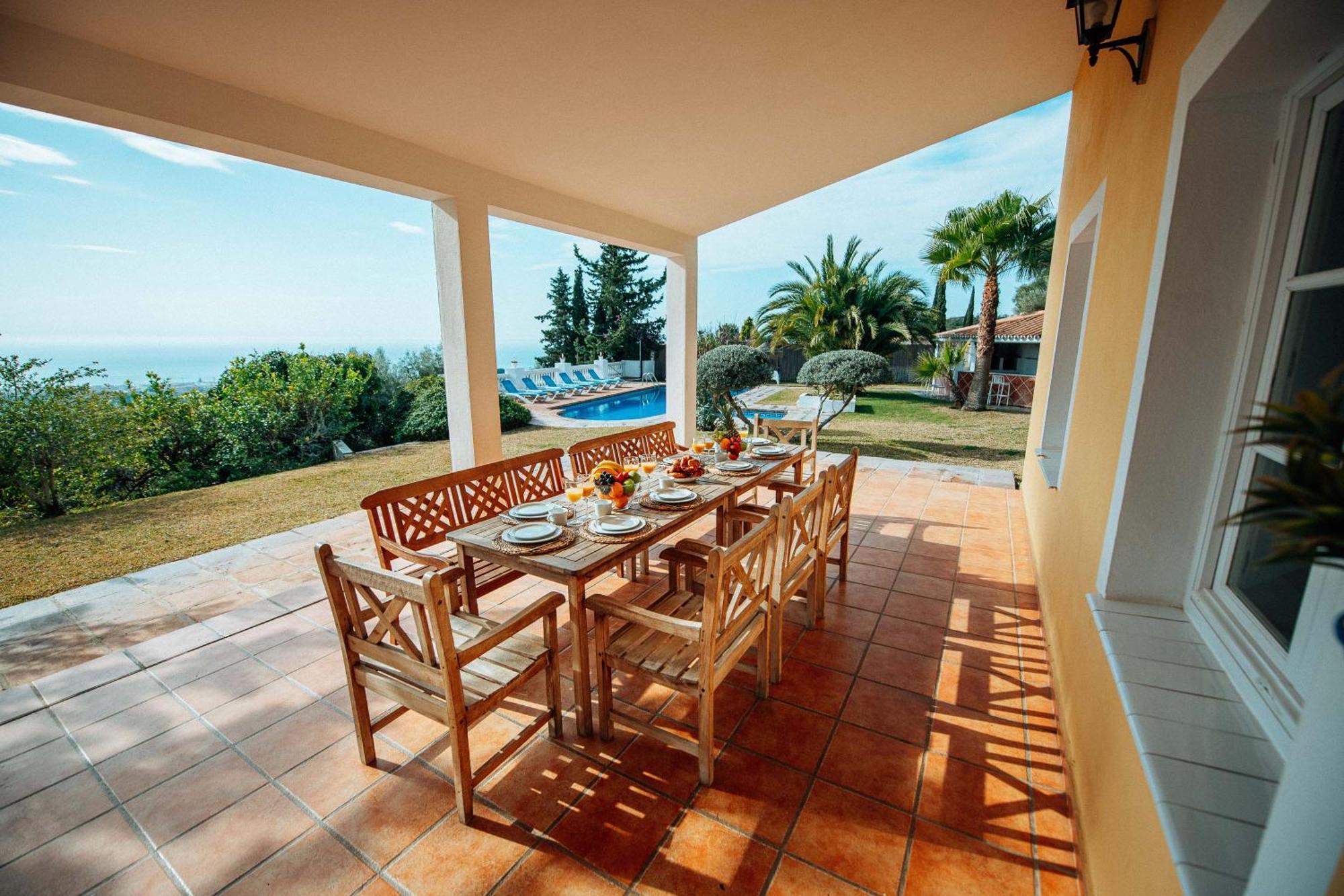 Gran Villa Con Vistas Al Mar Y Piscina Privada マラガ エクステリア 写真